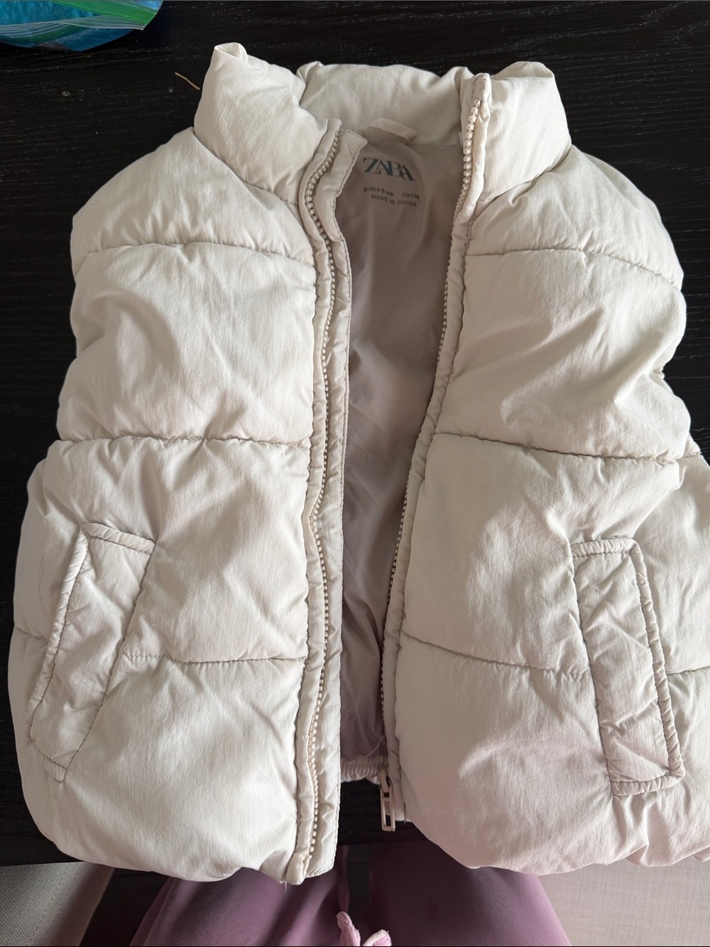 Zara Kids Off-White Puffer Jacket
